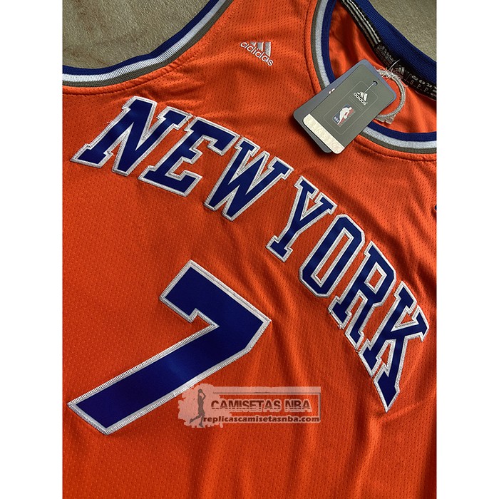 Camiseta New York Knicks Carmelo Anthony NO 7 Naranja